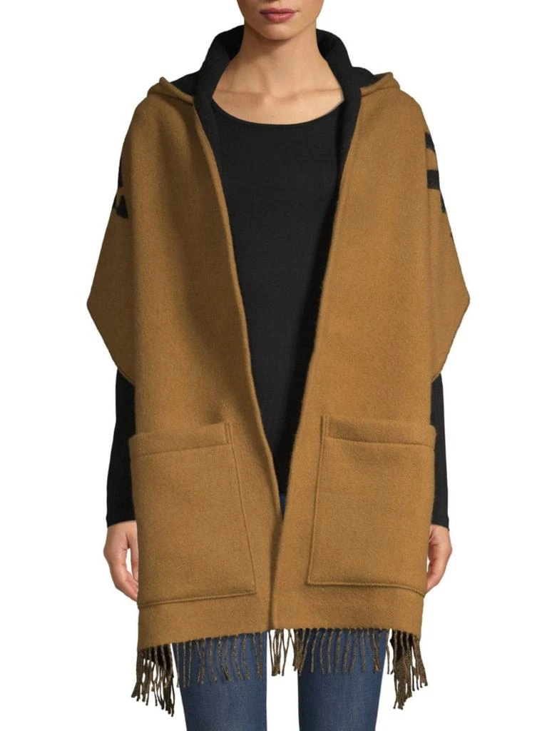 商品Burberry|海伦纹理羊毛和羊绒裹身披肩,价格¥6776,第2张图片详细描述