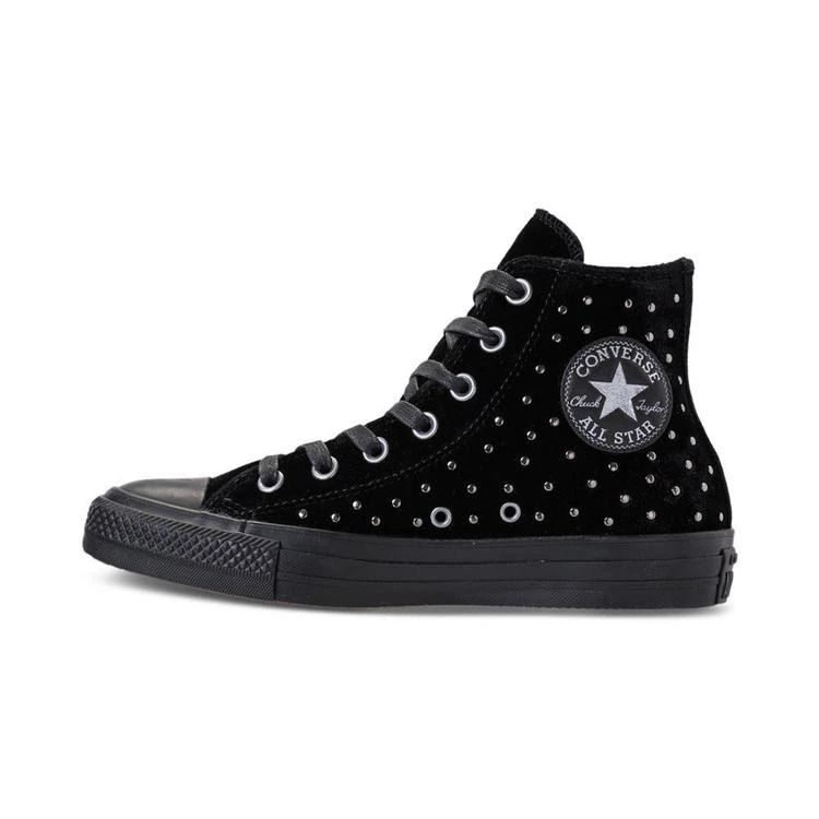 商品Converse|Women's Chuck Taylor Hi Velvet Stud Casual Sneakers from Finish Line,价格¥519,第4张图片详细描述