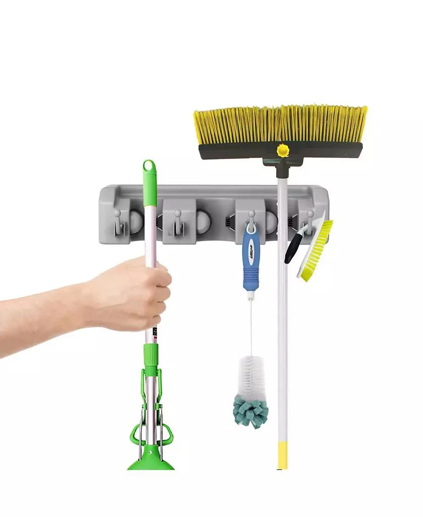 Shovel, Rake and Tool Holder with Hooks - Wall Mounted organizer 2 Pack by Stalwart 商品