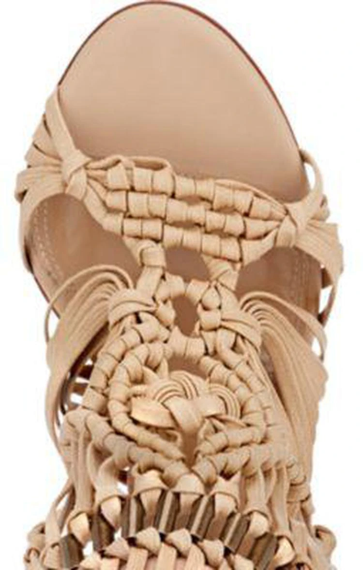 商品Alberta Ferretti|Knot-Detailed Leather Sandals,价格¥3565,第4张图片详细描述