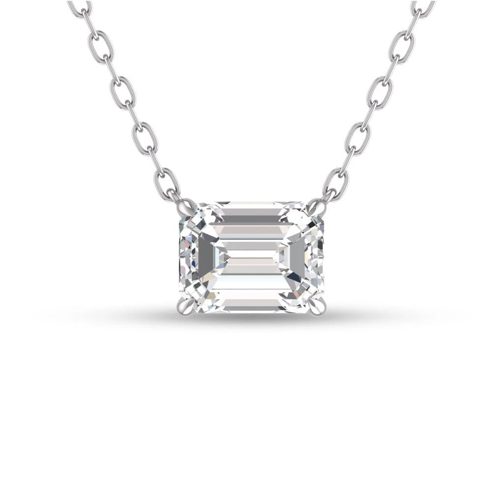 商品Lab Grown Diamonds|Lab Grown 3/4 CTW Floating Emerald Diamond Solitaire Pendant in 14K White Gold,价格¥11843,第1张图片