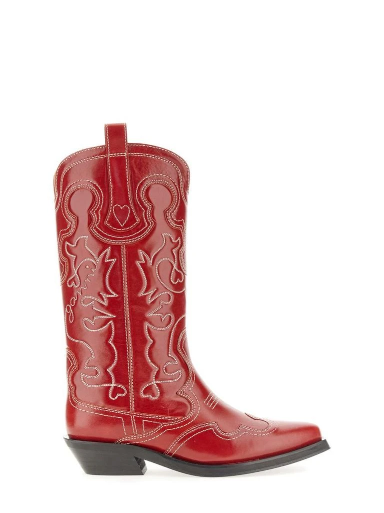 商品Ganni|Ganni women's red other materials boots,价格¥4461,第3张图片详细描述