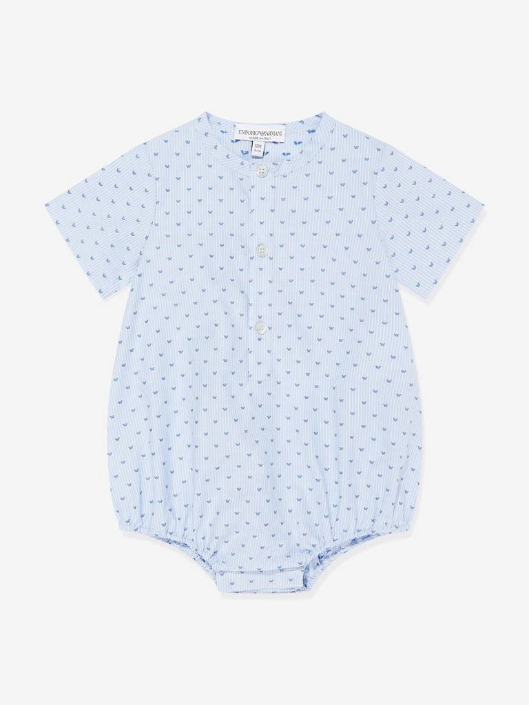 商品Emporio Armani|Emporio Armani Baby Boys Dungarees Romper in Blue,价格¥1521,第3张图片详细描述