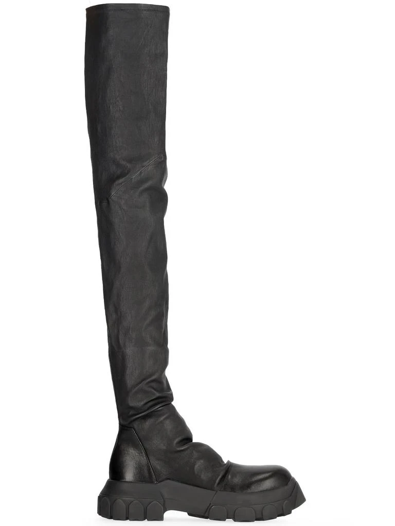 商品Rick Owens|45mm Bozo Stocking Tractor Leather Boots,价格¥15692,第1张图片