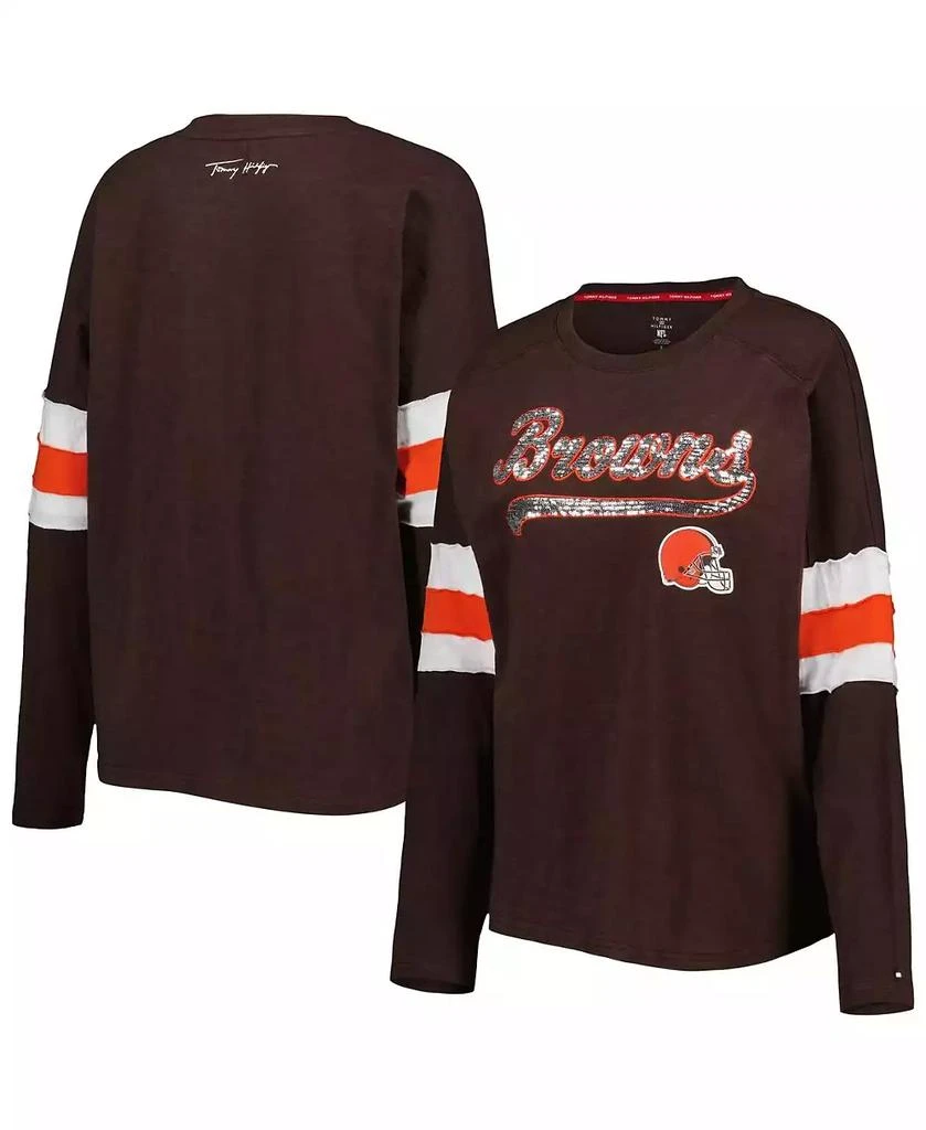 商品Tommy Hilfiger|Women's Brown Cleveland Browns Justine Long Sleeve Tunic T-shirt,价格¥579,第1张图片