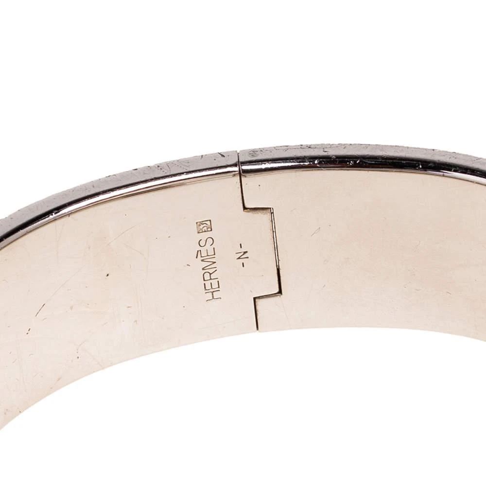 Hermès Clic Clac H Orange Enamel Palladium Plated Wide Bracelet 商品