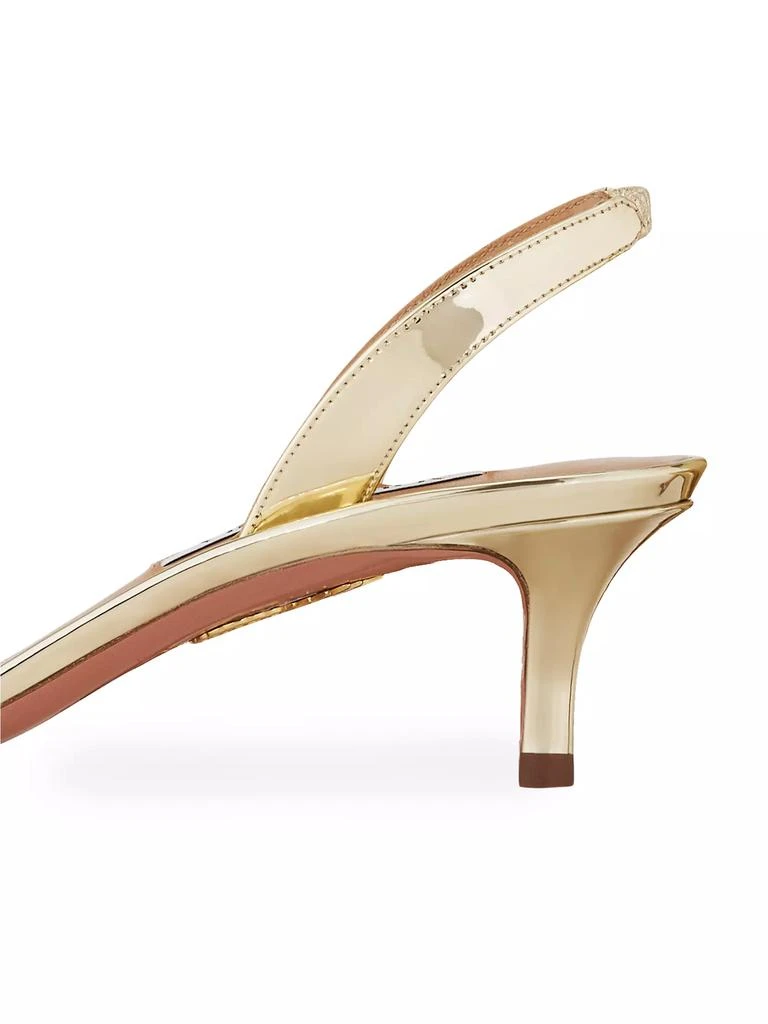 商品Aquazzura|So Nude 50MM Metallic Slingback Sandals,价格¥5618,第4张图片详细描述