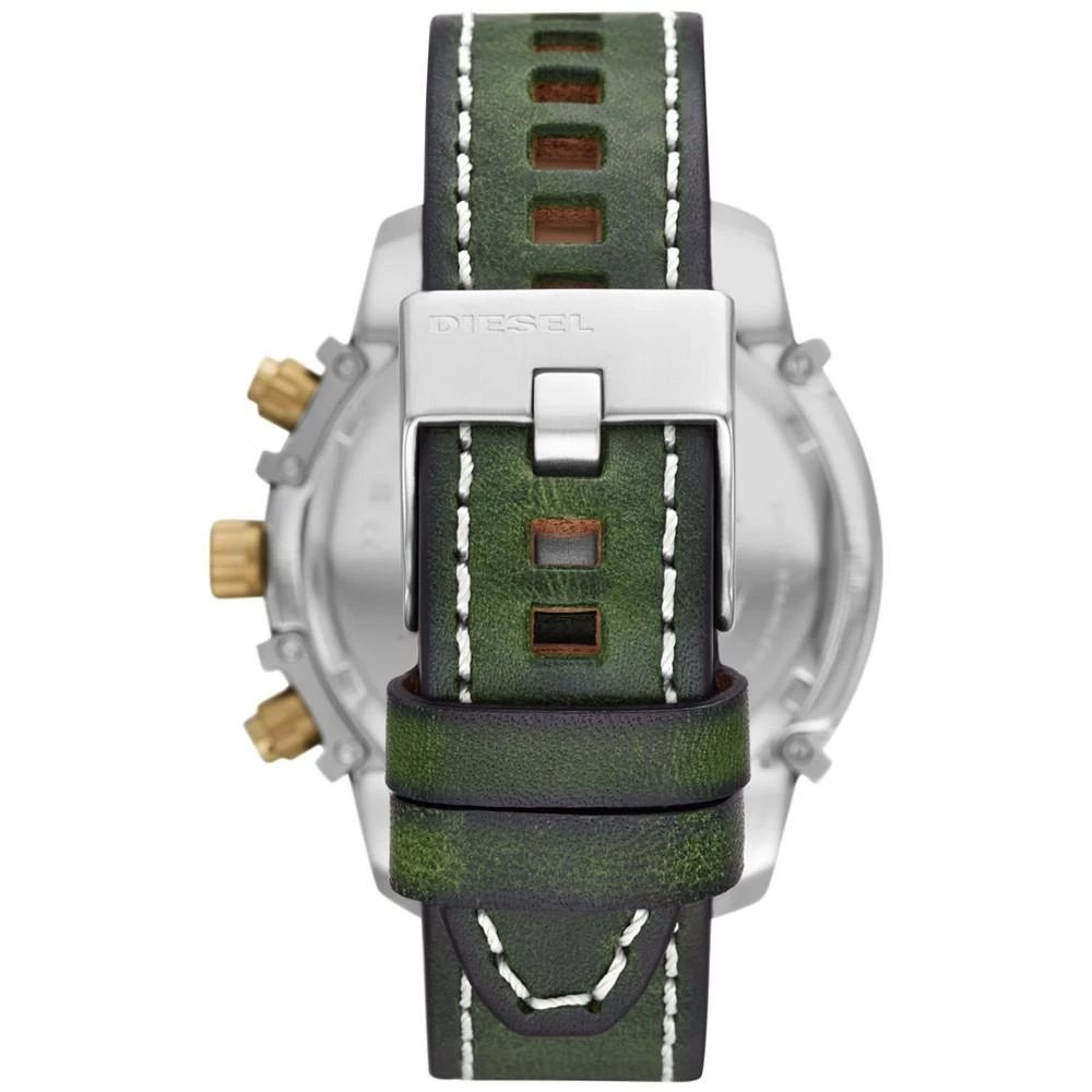 商品Diesel|Men's Chronograph Griffed Dark Green Leather Strap Watch 48mm,价格¥1390,第3张图片详细描述