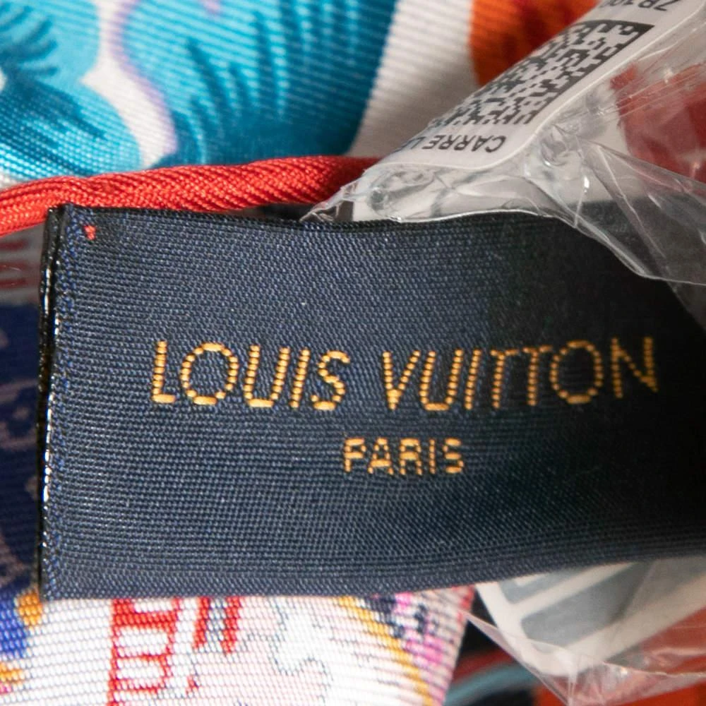 商品[二手商品] Louis Vuitton|Louis Vuitton Red Lettre à Louis Print Square Silk Scarf,价格¥2642,第4张图片详细描述