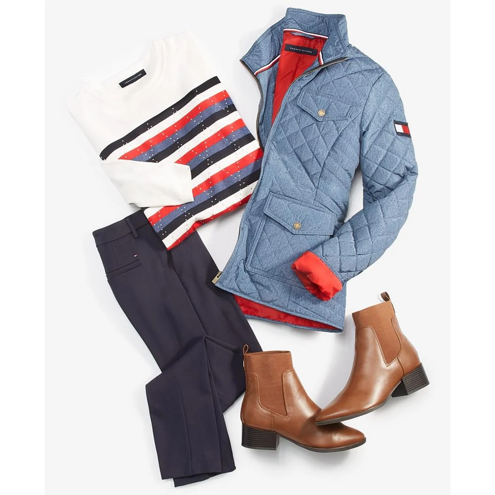 商品Tommy Hilfiger|Women's Jeanette Quilted Mandarin-Collar Jacket,价格¥367,第4张图片详细描述