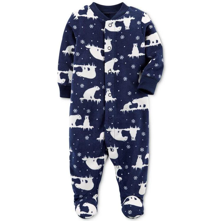 商品Carter's|1-Pc. Polar Bear-Print Footed Fleece Coverall, Baby Boys,价格¥43,第1张图片