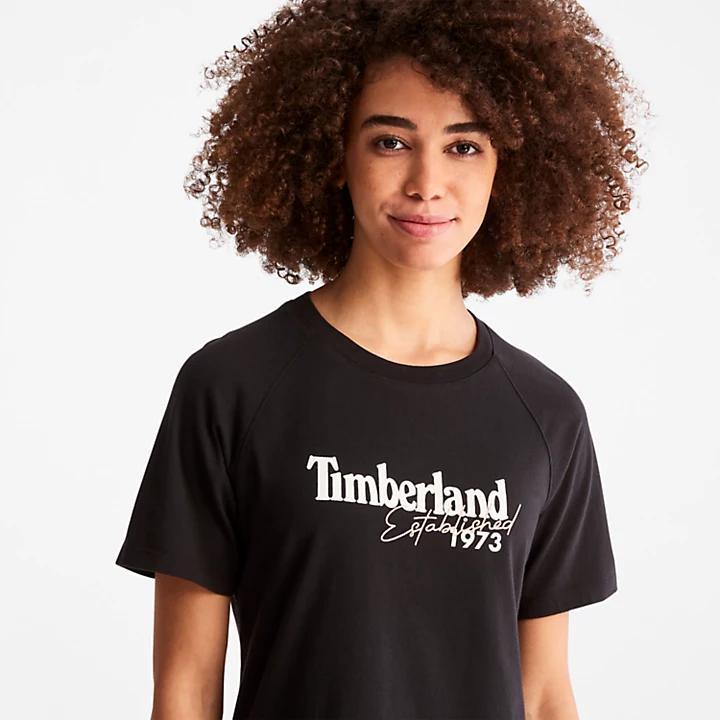 商品Timberland|Raglan-sleeve Logo T-Shirt for Women in Black,价格¥116,第7张图片详细描述