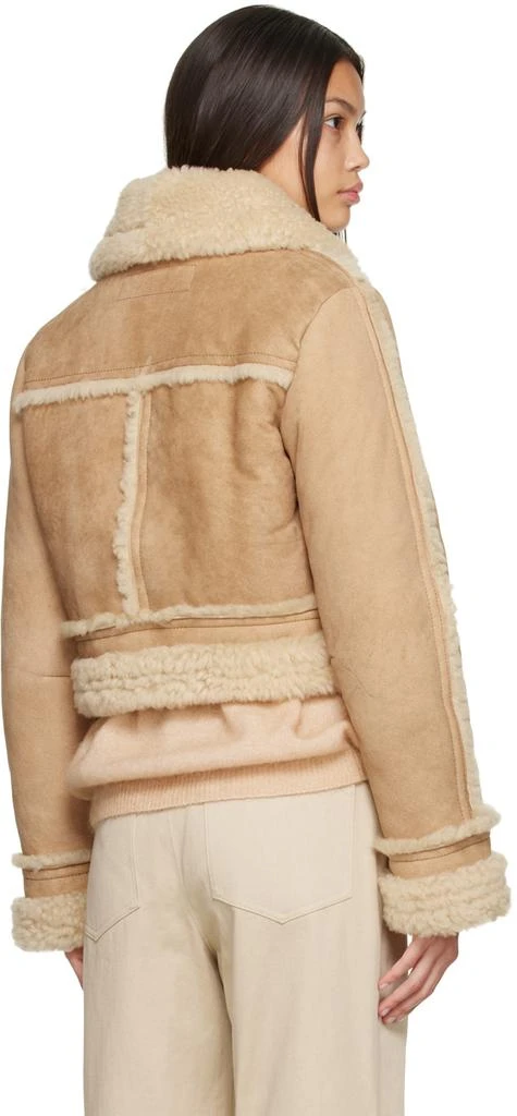 商品Acne Studios|Beige Cropped Shearling Jacket,价格¥7804,第3张图片详细描述