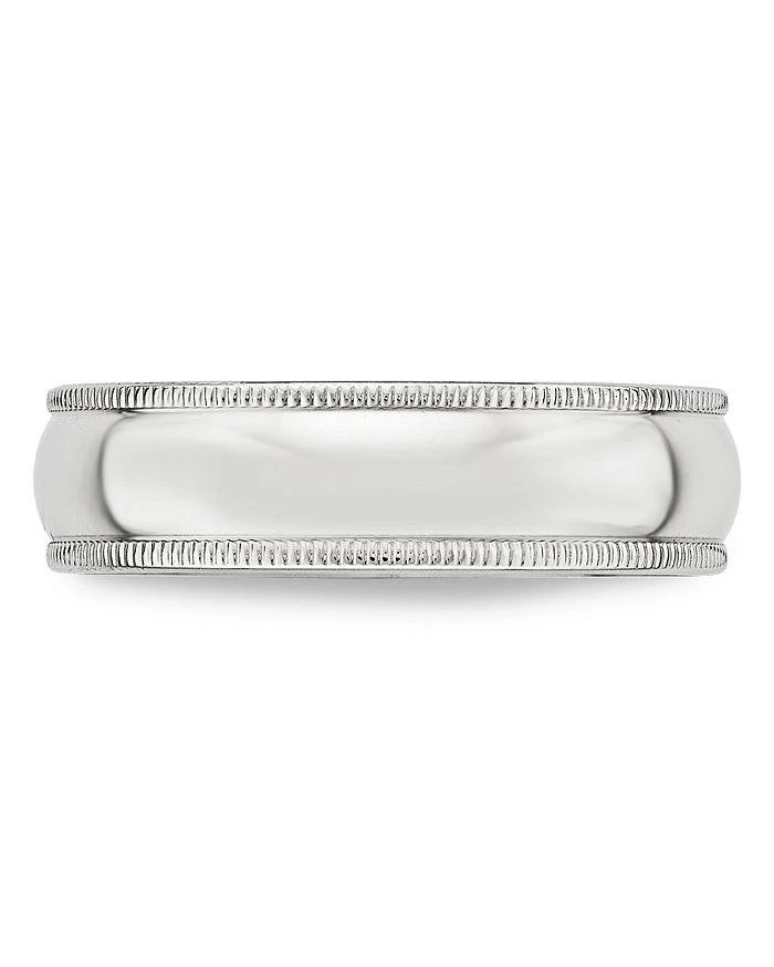 商品Bloomingdale's|Men's 6mm Half Round Milgrain Band in 14K White Gold - Exclusive,价格¥3597,第4张图片详细描述