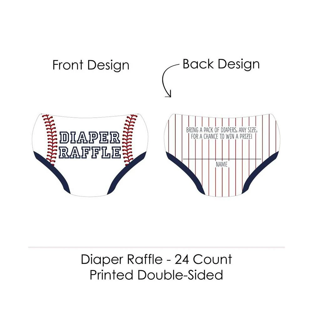 商品Big Dot of Happiness|Batter Up - Baseball - Baby Shower Activities - Diaper Raffle Game - Set of 24,价格¥97,第3张图片详细描述