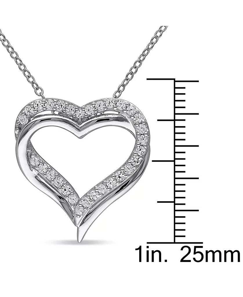 商品Macy's|Lab-Grown White Sapphire Heart 18" Pendant Necklace (5/8 ct. t.w.) in Sterling Silver,价格¥421,第3张图片详细描述