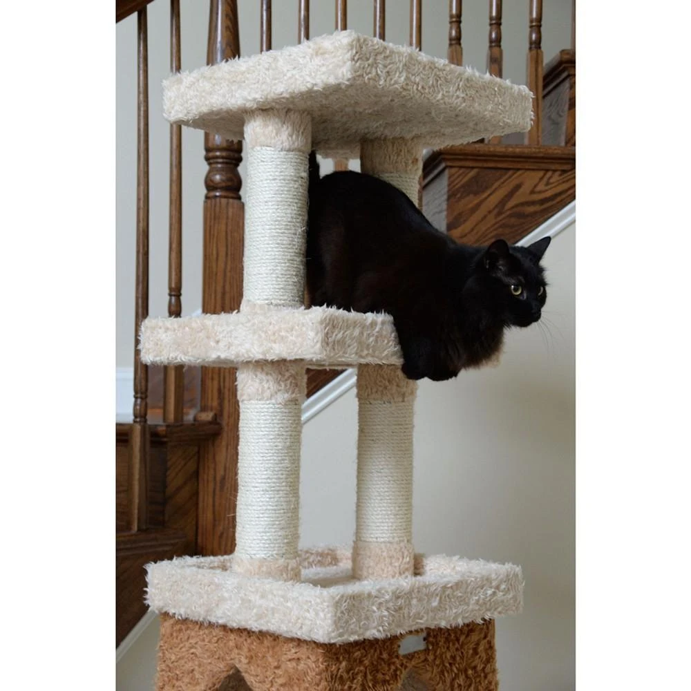 Multi-Level Real Wood Cat Tower With Condo, Rope Swing, Ladder and 2 Perches 商品