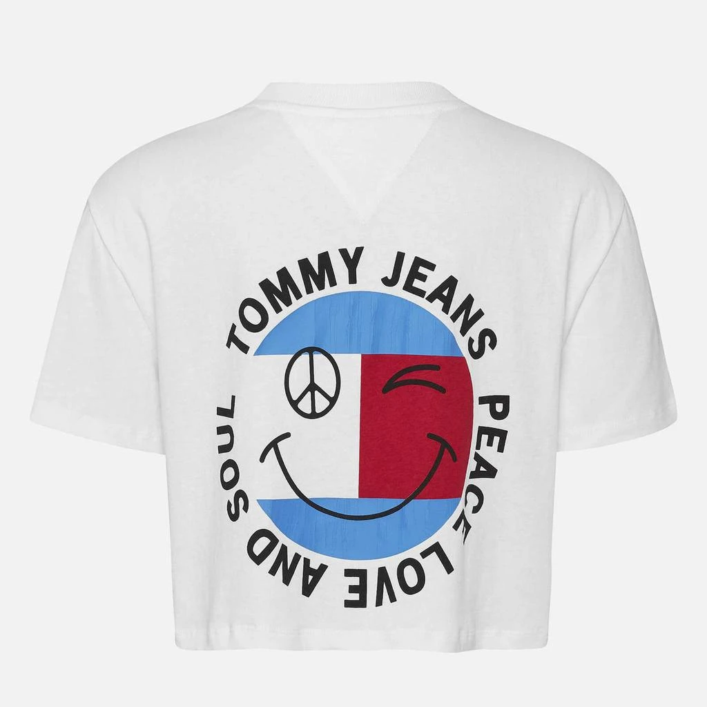 商品Tommy Hilfiger|Tommy Jeans Women's Tjw Super Crop Peace Smiley T-Shirt - White,价格¥172,第5张图片详细描述