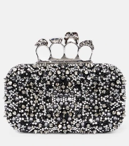商品Alexander McQueen|Knuckle embellished leather clutch,价格¥35028,第1张图片