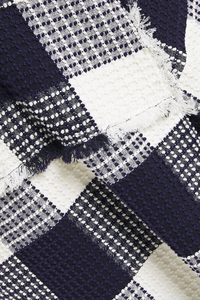 商品ROLAND MOURET|Kenna crepe de chine and checked cotton-blend bouclé-jacquard midi dress,价格¥4843,第4张图片详细描述