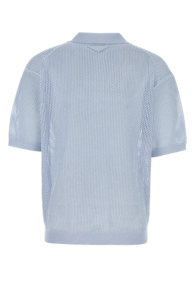 商品Prada|Powder blue silk blend polo shirt,价格¥11630,第1张图片