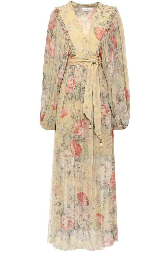 商品Zimmermann|Floral-print silk-georgette midi wrap dress,价格¥4312,第1张图片