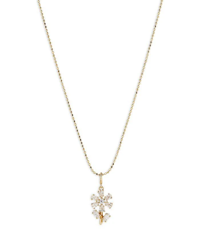 商品Nadri|Swingsets Cubic Zirconia Flower Pendant Necklace in 18K Gold Plated, 16"-18",价格¥254,第1张图片