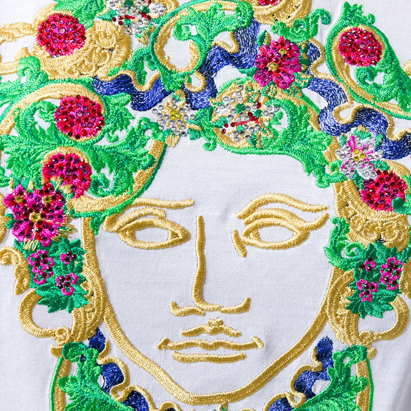 VERSACE 范思哲 白色女士棉质短袖T恤衫 A79095-A201952-A1001商品第3张图片规格展示