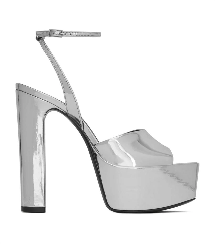 商品Yves Saint Laurent|Metallic Leather Jodie Platform Sandals 135,价格¥9580,第1张图片