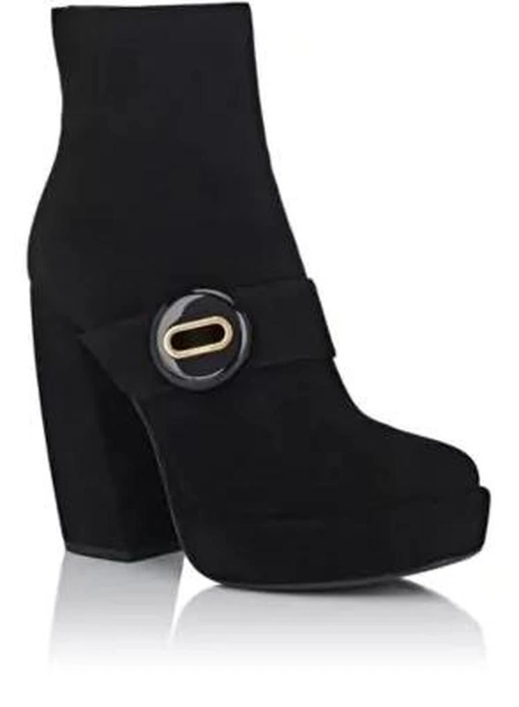 商品Prada|Button-Strap Suede Platform Ankle Boots,价格¥4381,第2张图片详细描述