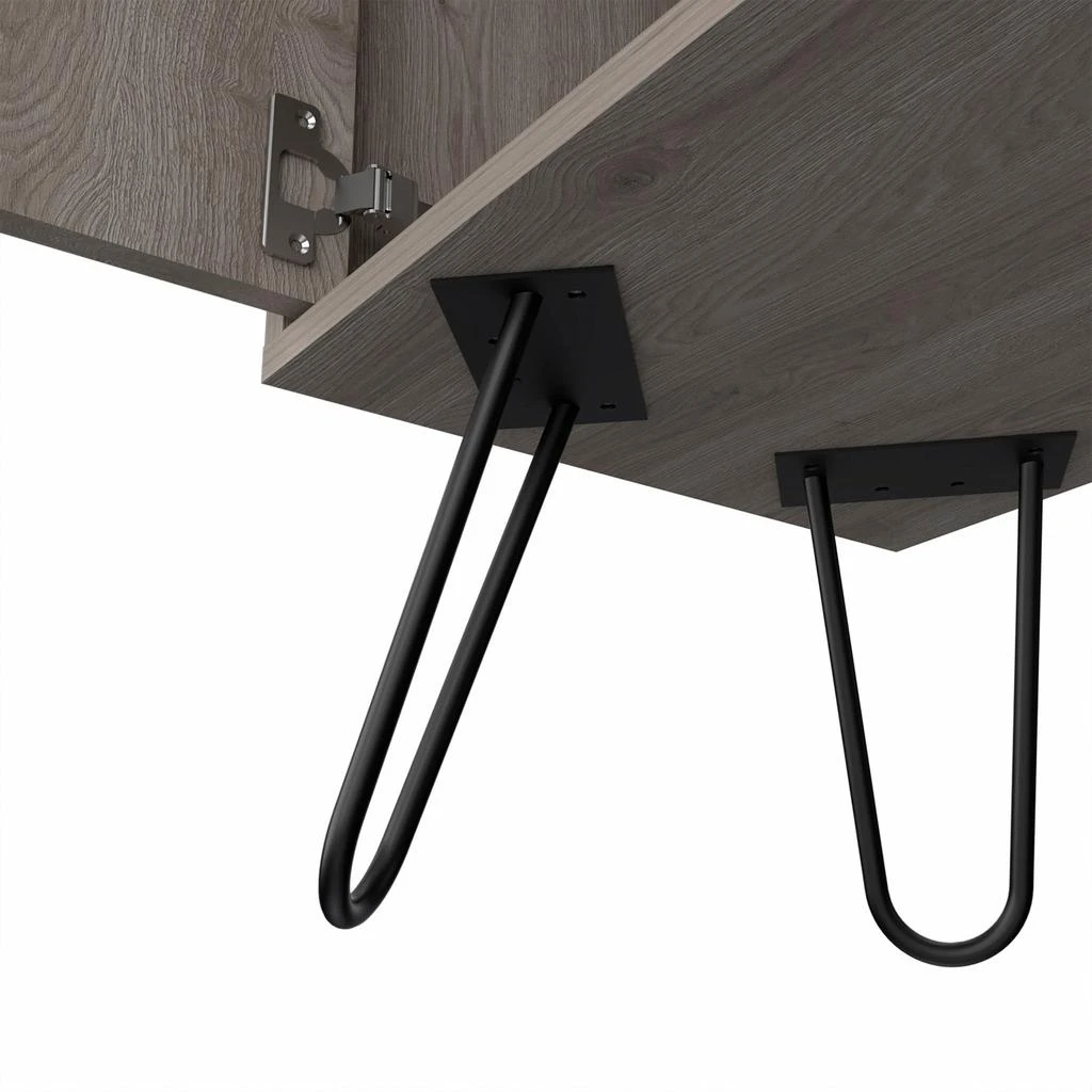 商品Homezia|Light Gray Bar Cabinet with Two Door Panels,价格¥1929,第3张图片详细描述