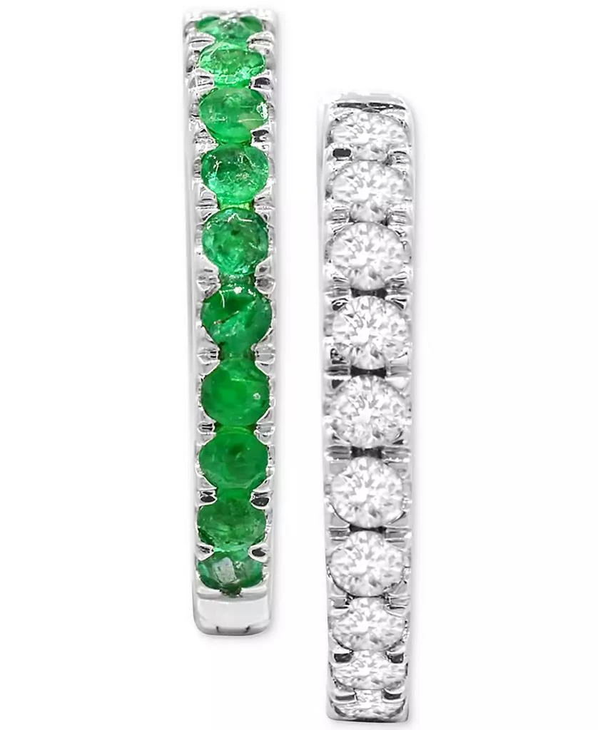 商品Macy's|Lab-Grown Sapphire (1/2 ct. t.w.) & White Sapphire (1/4 ct. t.w.) Reversible Hoop Earrings,价格¥717,第1张图片
