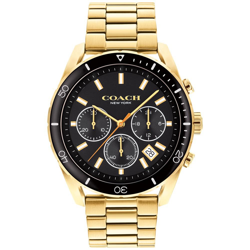 Men's Preston Chronograph Gold-Tone Bracelet Watch 44mm商品第1张图片规格展示