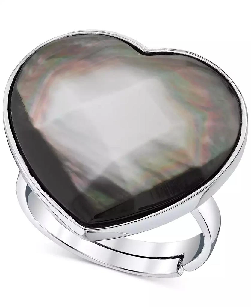 商品Macy's|Mother-of-Pearl Heart Ring in Sterling Silver,价格¥1642,第1张图片