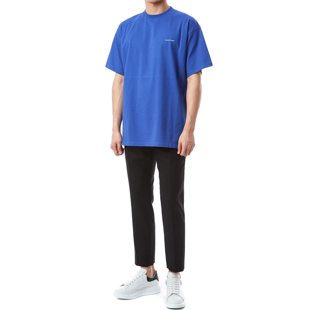 Balenciaga 巴黎世家 男士蓝色短袖T恤 556150-TBV43-8077 商品