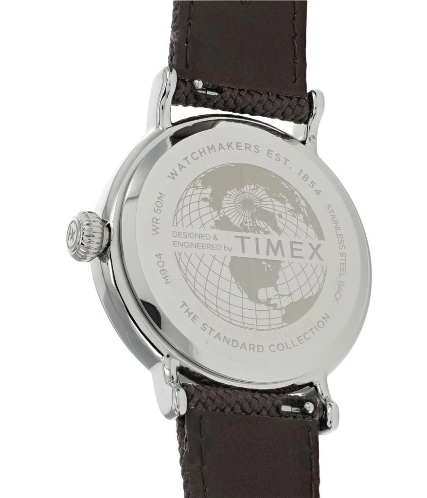 商品Timex|40 mm Standard 3-Hand Leather Combo Strap Watch,价格¥560,第2张图片详细描述