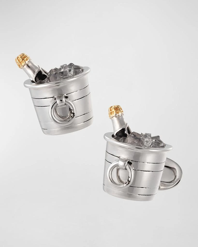 商品Jan Leslie|Sterling Silver Crystal Quartz Champagne Bucket Cuff Links,价格¥6940,第1张图片