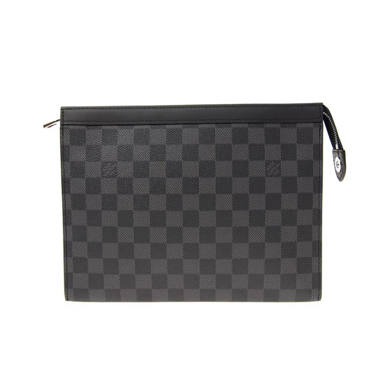 商品Louis Vuitton|Louis Vuitton/路易威登 Pochette Voyage 中号黑棋盘格男士手拿包 N41696 送男友礼物,价格¥12884,第1张图片