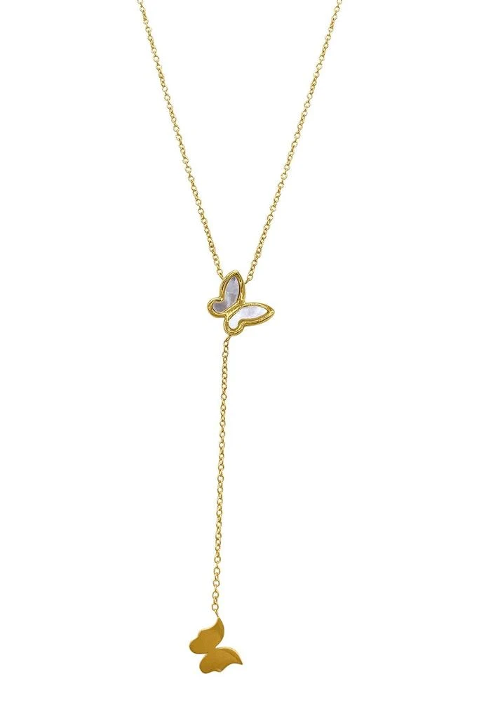 商品ADORNIA|14K Yellow Gold Plated Butterfly Lariat Pendant Necklace,价格¥143,第1张图片