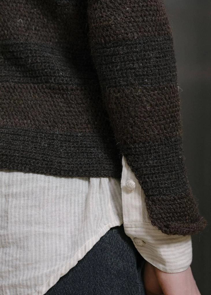 商品JOHN ALEXANDER SKELTON|John Alexander Skelton Brown Striped Crochet Sweater,价格¥5482,第3张图片详细描述
