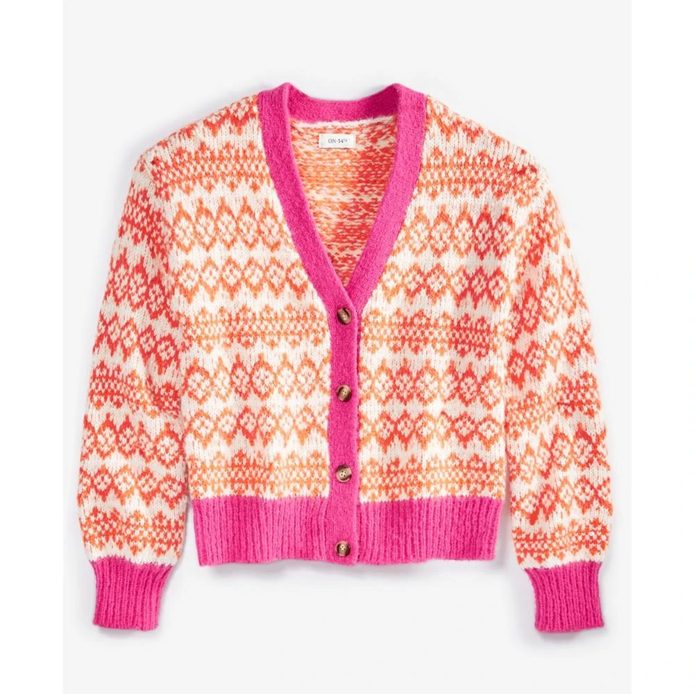 商品On 34th|Women's V-Neck Button-Front Fair Isle Cardigan, Created for Macy's,价格¥178,第5张图片详细描述