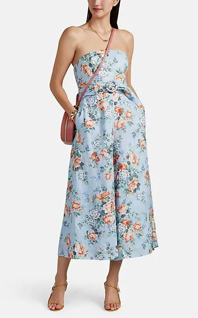 商品Zimmermann|Bowie Floral Linen Strapless Jumpsuit,价格¥1363,第2张图片详细描述