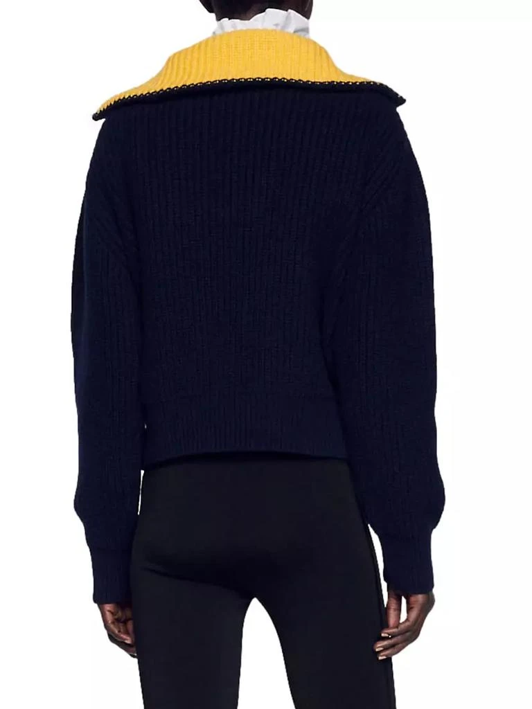 商品Sandro|Tanger Zip-Front Sweater,价格¥1470,第3张图片详细描述