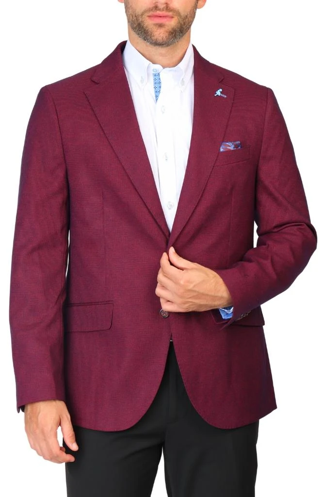 商品TailorByrd|Burgundy Tonal Dobby Sport Coat,价格¥1045,第1张图片