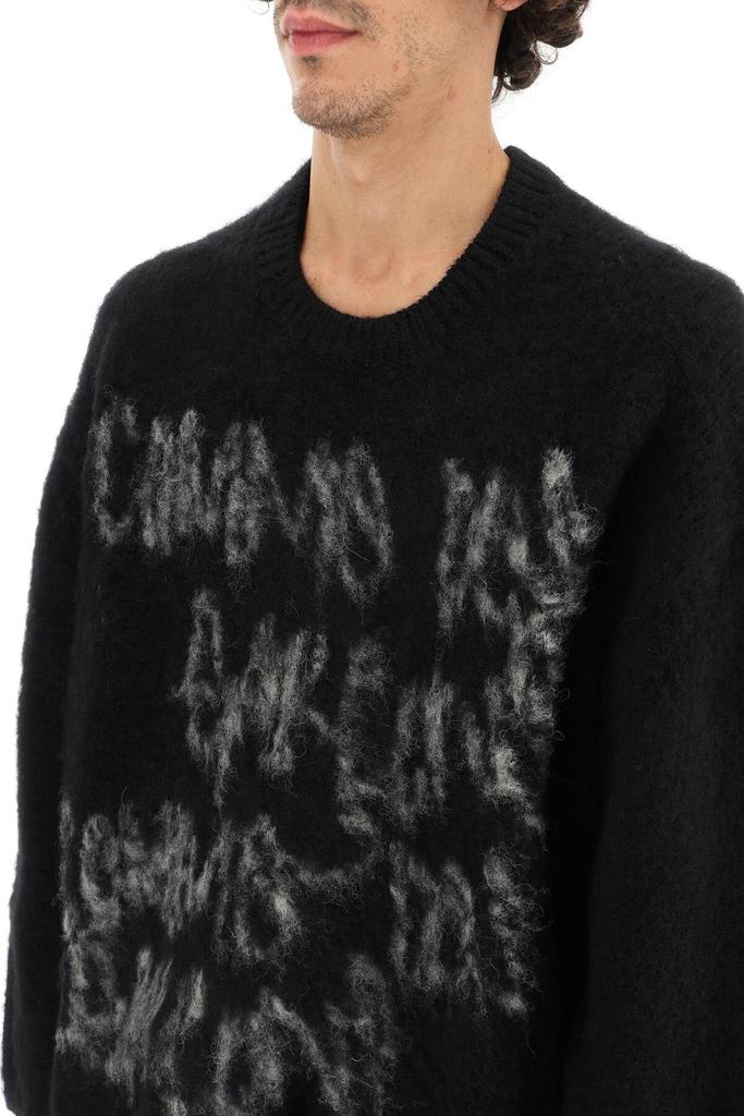 OVERSIZED CARDED WOOL SWEATER WITH JACQUARD LETTERING商品第5张图片规格展示
