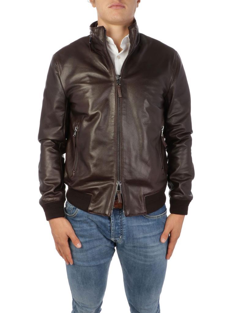 商品THE JACK LEATHERS|The Jack Leathers Men's  Brown Leather Outerwear Jacket,价格¥4044,第1张图片