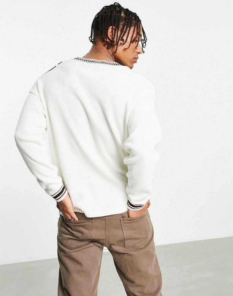 商品ASOS|ASOS DESIGN knitted cricket jumper in off white,价格¥167,第2张图片详细描述