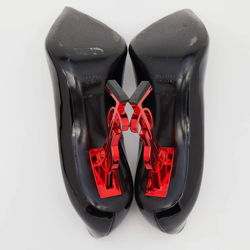 Saint Laurent Black Patent Leather Opyum Pointed Toe Pumps Size 36 商品