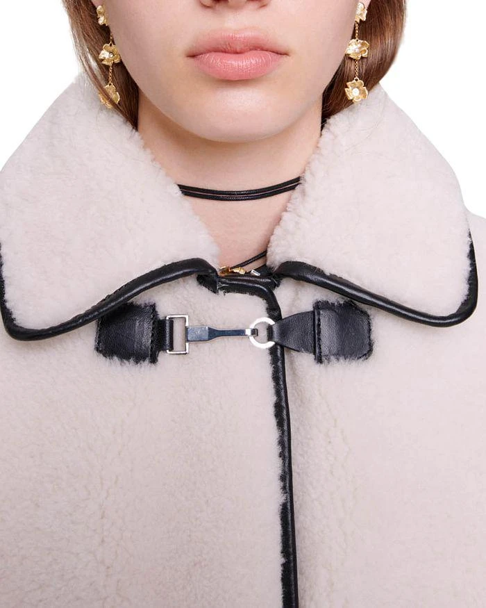 商品Maje|Galencia Leather Shearling Coat,价格¥12304,第5张图片详细描述