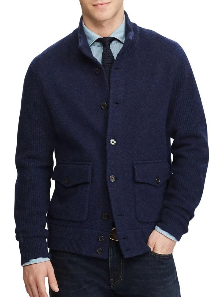 商品Ralph Lauren|Skeet Wool Ribbed Sleeve Cardigan,价格¥1162,第1张图片